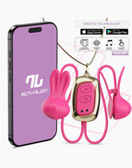 IY - Tickly - Brustwarzenklammern mit Kette (mit App-Steuerung) - Pink