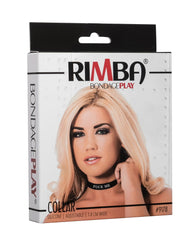 Rimba Latex Play - Halsband mit Aufschrift 'Fuck Me' - Schwarz & Weiß