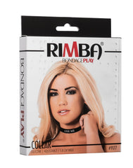 Rimba Latex Play - Halsband mit Aufschrift 'Use Me' - Schwarz & Weiß