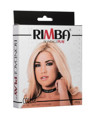 Rimba Latex Play - Halsband mit Aufschrift 'Cum Slut' - Schwarz & Weiß