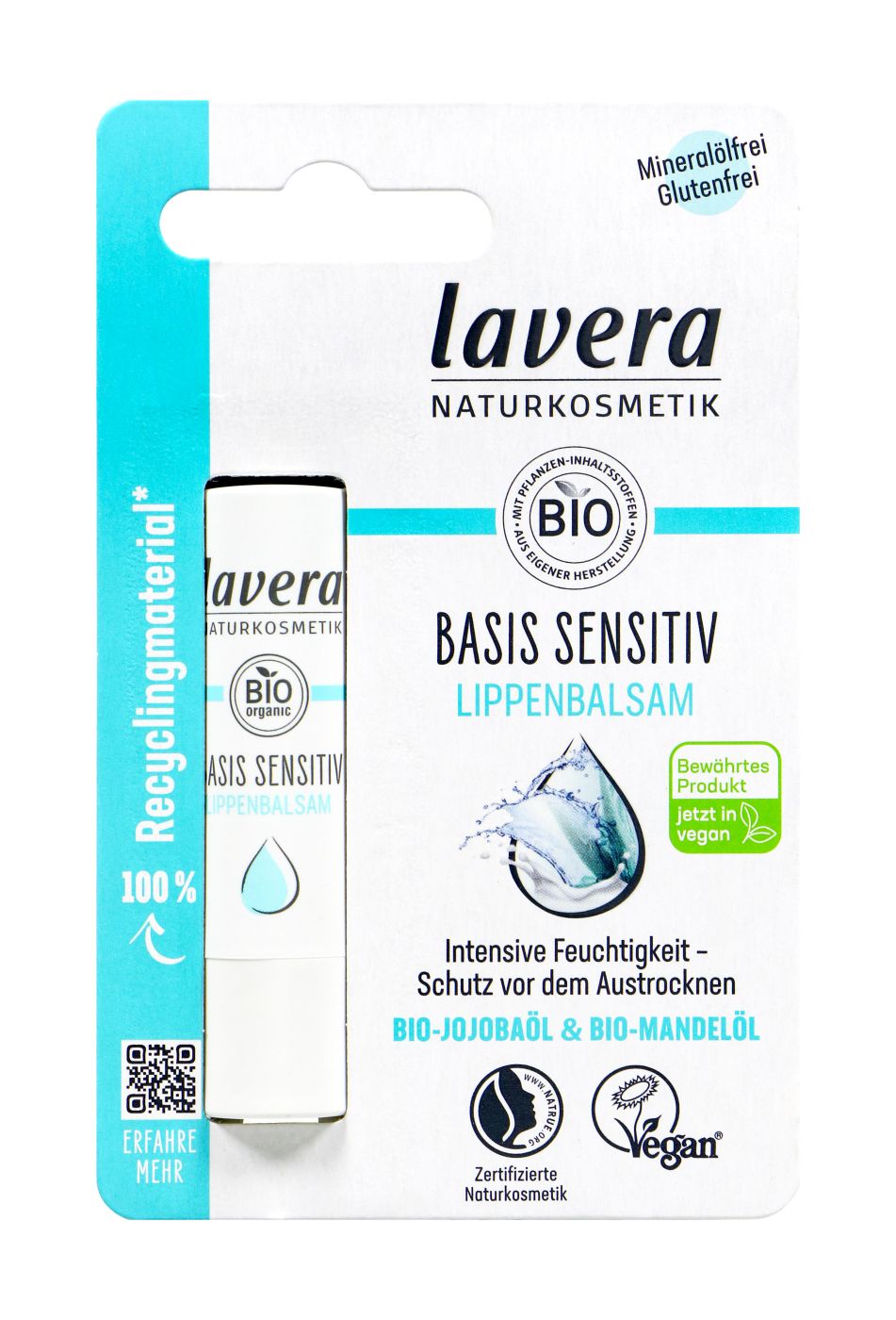 Lavera Sensitiv Lippenbalsam Bio-Jojobaöl & Bio-Mandelöl, 1 er