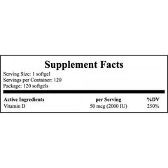 Vitamin D3-2000 IU - 120 softgels