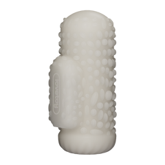 LoveToy - Knights Ring - Vibrierendes Doppel-Penis-Sleeve - Drip - Weiß