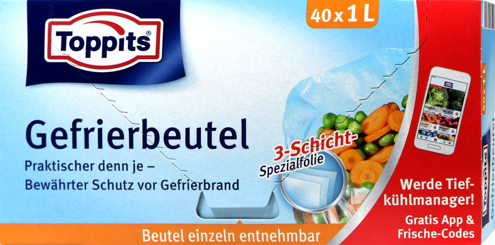 Toppits Gefrierbeutel 1 l, 40 er