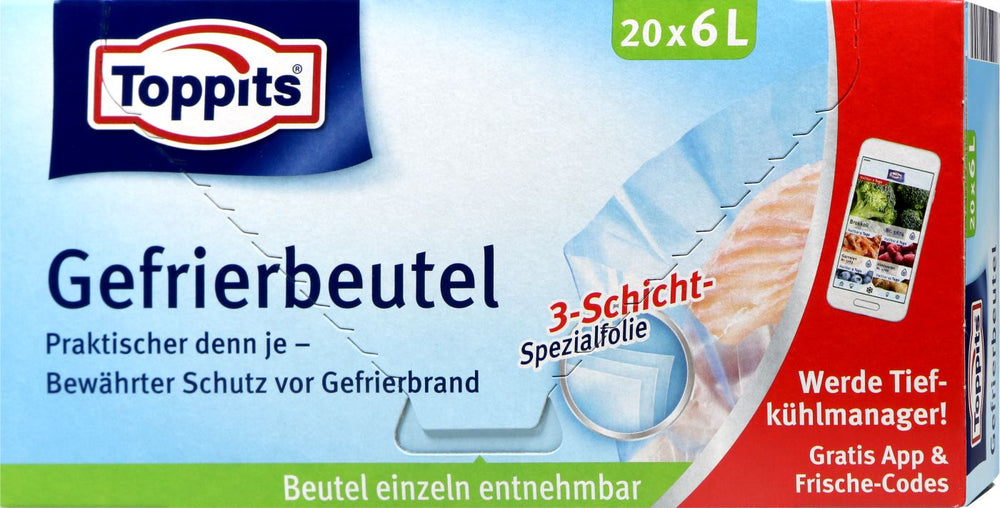 Toppits Gefrierbeutel 6 l, 20 er