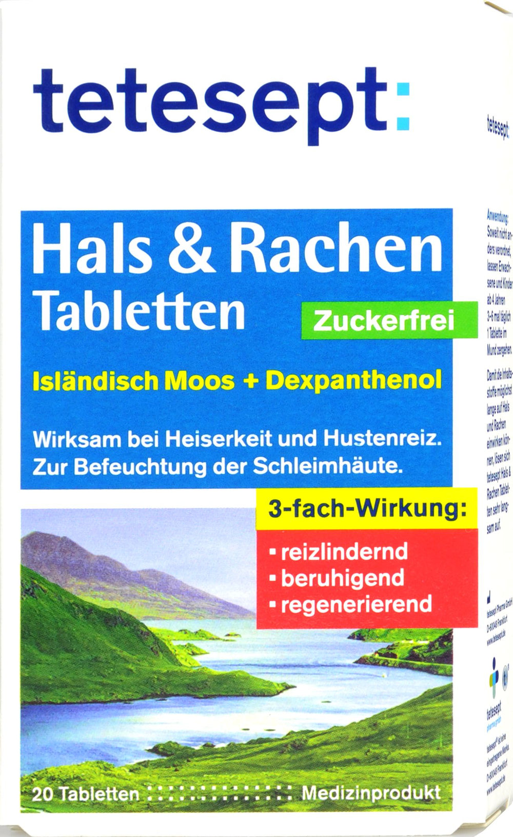 Tetesept Hals Tabletten Isländisch Moos Zuckerfrei, 20 er