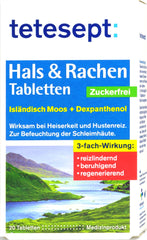 Tetesept Hals Tabletten Isländisch Moos Zuckerfrei, 20 er
