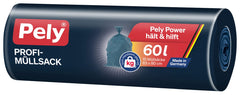 Pely Profi Müllsack mit Verschlussband 60 Liter, 15 er