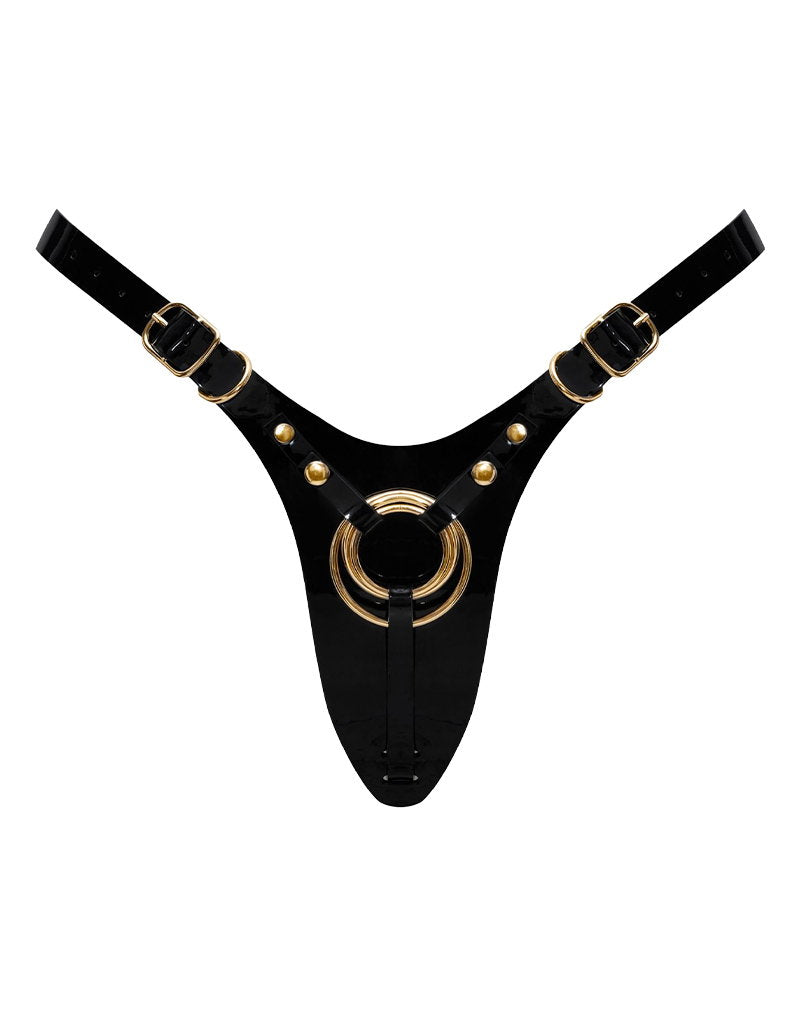 Strap-On-Me - Kunstleder-Harness Fabulous - Einheitsgröße - Schwarz glänzend