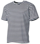 Russ. Marine T-Shirt, weiß-blau, halbarm