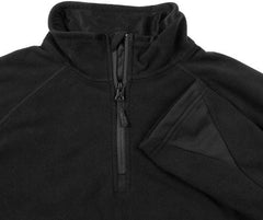 Shirt, "Troyer", Microfleece, langarm, schwarz, 200 g/m²