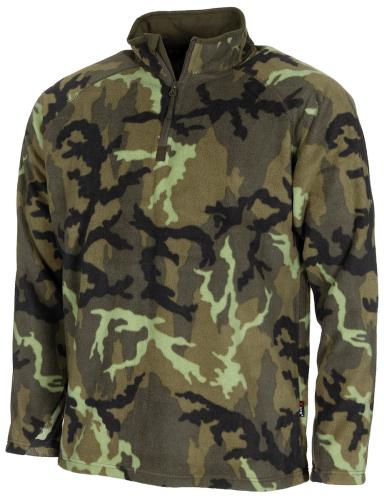 Shirt, "Troyer", Microfleece, langarm, M95 CZ tarn, 200 g/m²