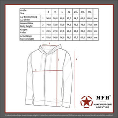 Kapuzen Sweatshirt-Jacke, 340 g/m², schwarz