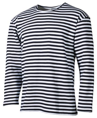 Russ. Marine Shirt, weiß-blau, langarm, Winter