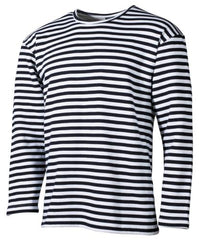 Russ. Marine Shirt, weiß-blau, langarm, Winter