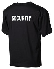 T-Shirt, schwarz, "Security", bedruckt