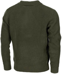 Pullover, "Troyer", oliv, mit Reißverschluss