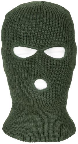 Balaclava, 3-Loch, Polyacryl, oliv