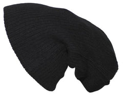 Strickmütze, "Beanie", Rip, schwarz, extra lang