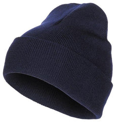 Rollmütze, 100 % Wolle, fein gestrickt, blau