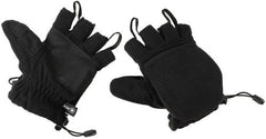 Fleece-Faust-Fingerhandschuhe, schwarz, mit Ausziehschlaufen
