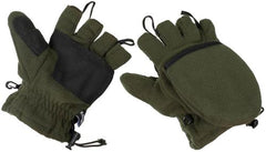 Fleece-Faust-Fingerhandschuhe, oliv, mit Ausziehschlaufen