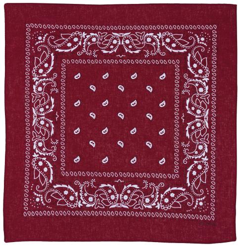 Bandana, burgund-weiß, ca. 55 x 55 cm, Baumwolle