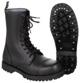 Stiefel, 10-Loch,"Pure Trash", schwarz, Stahlkappe, Schrauben