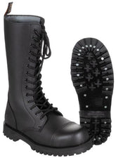Stiefel, 14-Loch,"Pure Trash", schwarz, Stahlkappe, Schrauben
