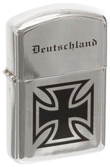 Benzin-Sturmfeuerzeug, chrom poliert, "Deutschland", unbef.