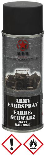 Army Farbspray, SCHWARZ, matt, 400 ml