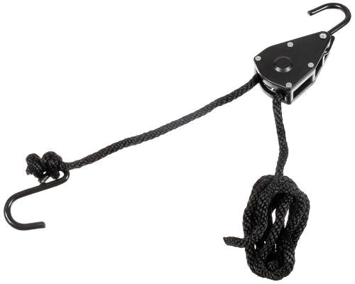 Spannseil, 9 mm, 2 Meter, mit Ratschensicherung, schwarz