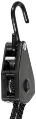 Spannseil, 9 mm, 2 Meter, mit Ratschensicherung, schwarz