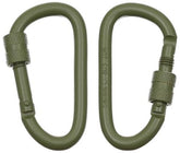 Karabiner, Schraubverschluss, D 6 mm x 6 cm, 2er Pack, oliv