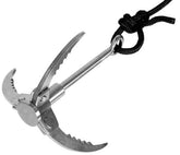 Wurfanker, Metall, klappbar, mit Seil