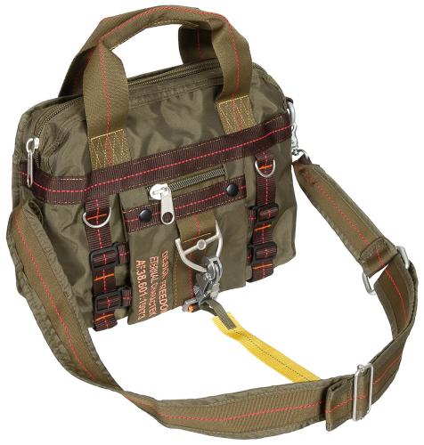 Handtasche, "PT", klein, Karabinerhaken, oliv