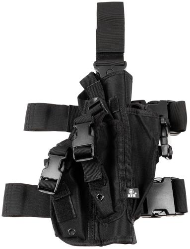 Pistolenbeinholster, schwarz, rechts
