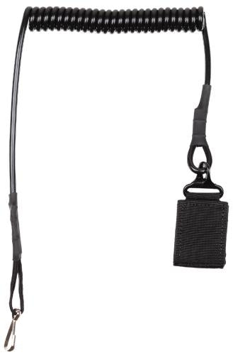 Sicherheitsband für Pistole, schwarz, mit Karabiner