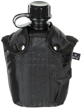 US Plastikfeldflasche, 1 l, Hülle, schwarz