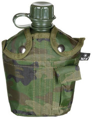 US Plastikfeldflasche, 1 l, Hülle, woodland