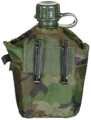 US Plastikfeldflasche, 1 l, Hülle, woodland