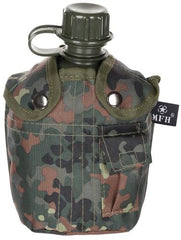 US Plastikfeldflasche, 1 l, Hülle, flecktarn