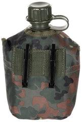 US Plastikfeldflasche, 1 l, Hülle, flecktarn