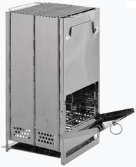 Raketenofen, mit Rost, faltbar, groß, Edelstahl