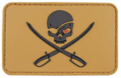Klettabzeichen, 3D, "Skull with Swords",coyote tan