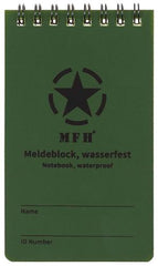 Meldeblock, wasserfest, klein, Spiralbindung, 7,5 x 13 cm