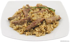 Rindergeschnetzeltes mit Reis, Vollkonserve, 400 g, 7% Mwst.