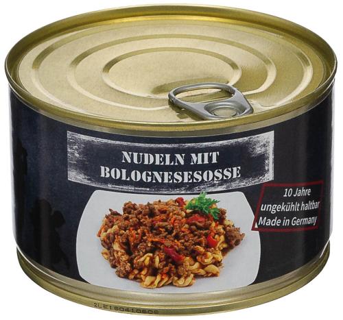Nudeln mit Bolognesesoße, Vollkonserve, 400 g, 7% Mwst.