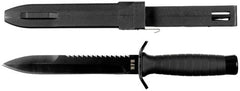 Kampfmesser, "Strike",schwarz, Gummigriff, Scheide