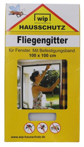 Fliegengitter, "Wip", weiß, Befestigungsband, 100 x 100 cm